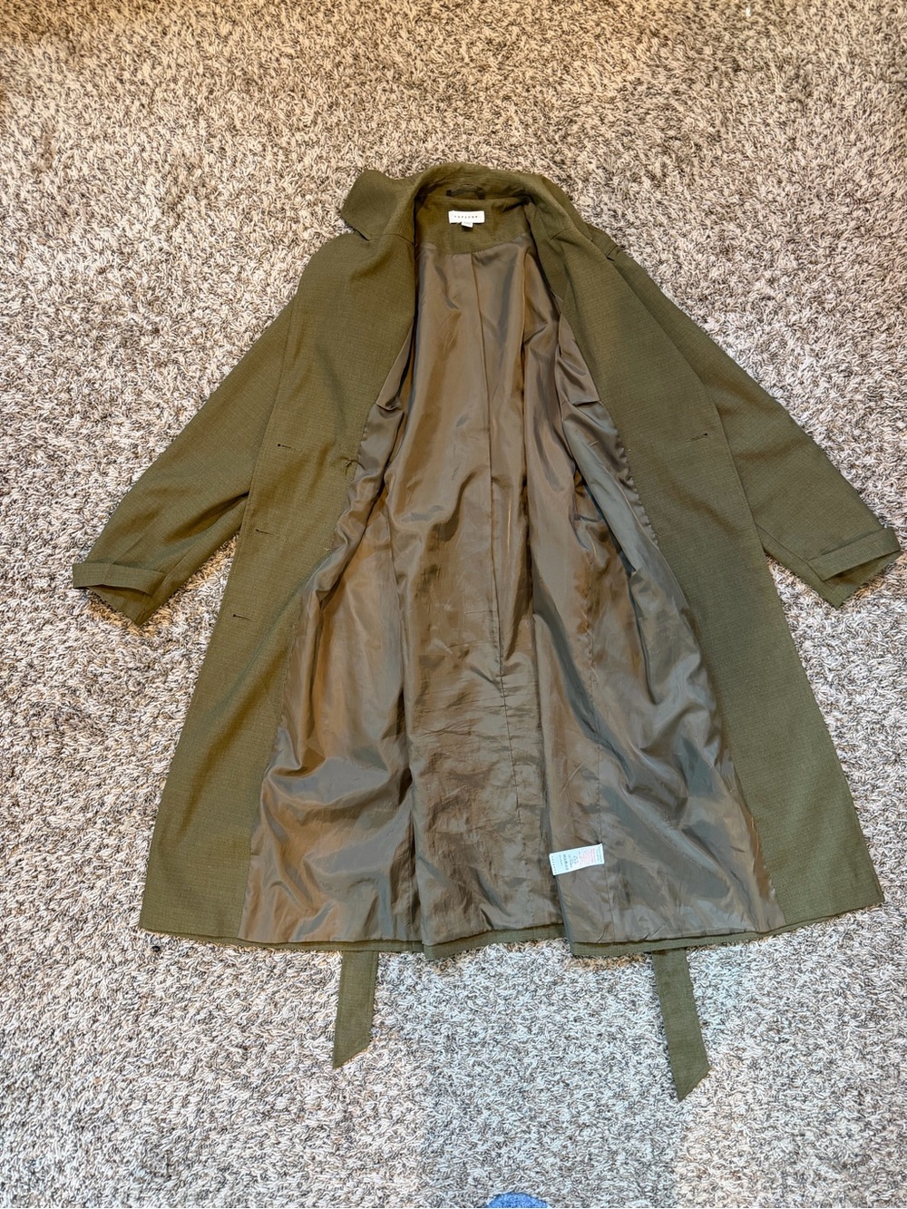 Topshop Olive Green Trench Coat